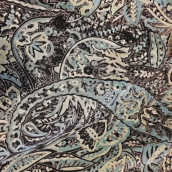 Lady Arrow Women's Wear Vintage Paisley Button Down Long Sleeve Blouse - Picture 2 of 8